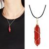 Natural Gemstones Pendant Wire Wrapping Carnelian Necklace Jewelry Decorations Crystal Agate Gift for Women Man