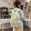 Schoolbag1011 New Backpack Large Capacity Female Junior High School College Student Schoolbag Casual Bow Embroidery Sweet Backpack