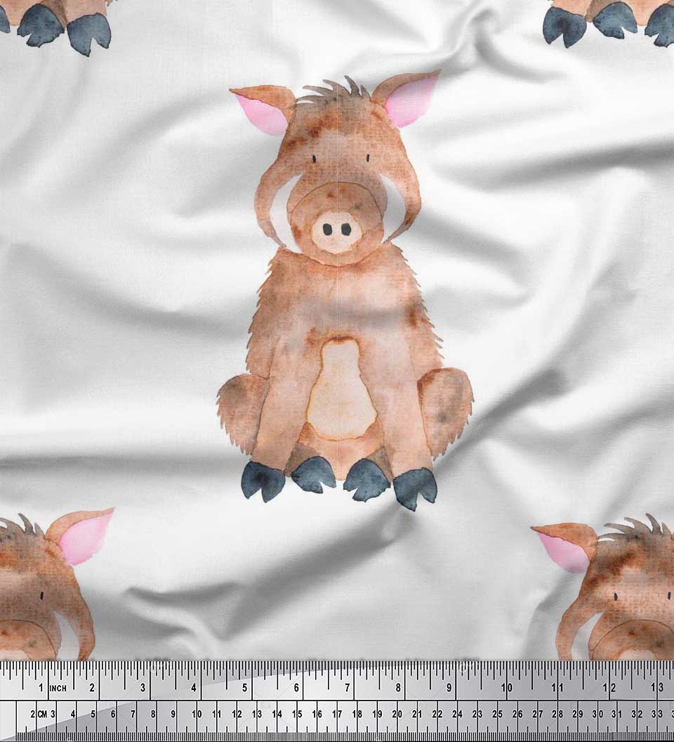 

Тканина для рукоділля Soimoi Green Japan Crepe Satin Тканина для рукоділля з принтом у формі свині на метри 42 дюйма 42 Inch Wide - Poly Crepe білий