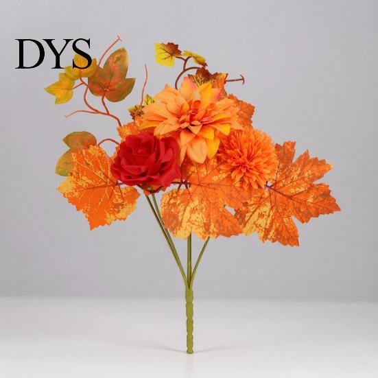 Simulation Greenery for Interior Decoration Artificial Fall Flowers, Faux Silk Flower Arrangement, Realistic Bouquet Long Lasting Flowers Weddings