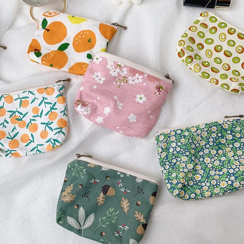 Cute Flower Fruit Printing Coin Purses Women Credit Card Holder Mini Wallet Coin Pouch Clutch Key Coin Money Bags for Girls