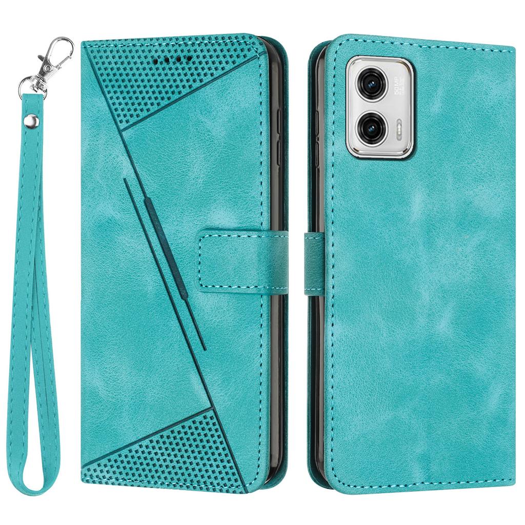 For Motorola Moto G53 5G/G13 4G/G23 4G Leather Wallet Cover Imprinted Foldable Stand Phone Case with Strap