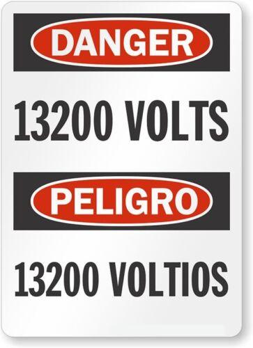 Volts Peligro Voltios Bilingual Osha Danger Aluminum Weatherproof xAluminum 20x20cm(8x8inch)