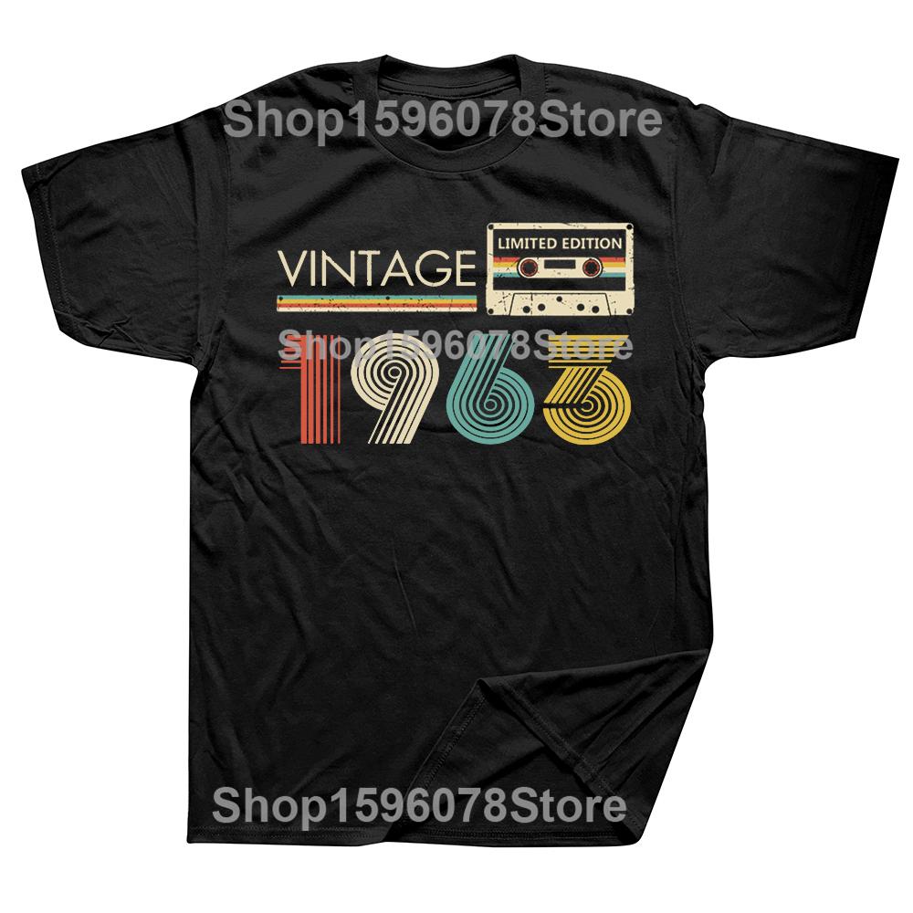 Cassette Vintage 1963 63th 63 Years Old Birthday Party Men T Shirts Limited Edition Retro Graphic Tee Cotton Classic Tshirts