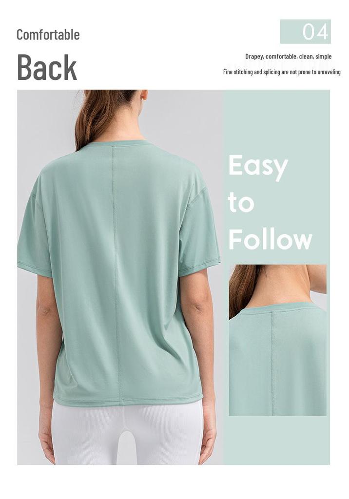 Women's Quick-Dry Breathable Fitness T-Shirt - Short Sleeve, Moisture-Wicking, Ideal for Running & Yoga