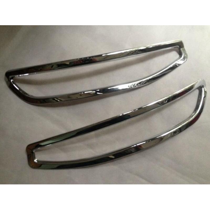 Car Detector ABS Chrome Cover Trim Back Tail Rear Fog Light Lamp Frame Stick 2PCs For Chery Tiggo 5 Tiggo5 2014 2015 2016 2017