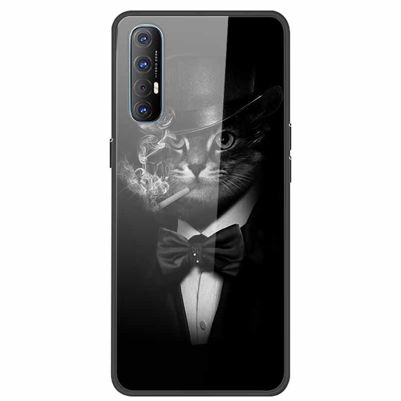 Glass Case For Oppo Reno 3 Pro 5G Case Soft Bumper Hard Tempered Glass Back Cover For Oppo Reno3 Pro 2019 Phone Case Funda Bag