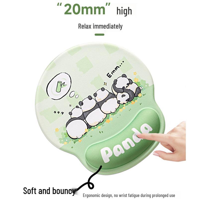 Girls' Cartoon Wristband Mouse Pad - Non-slip Memory Foam Wrist Rest for Office & Computer Keyboard Protection