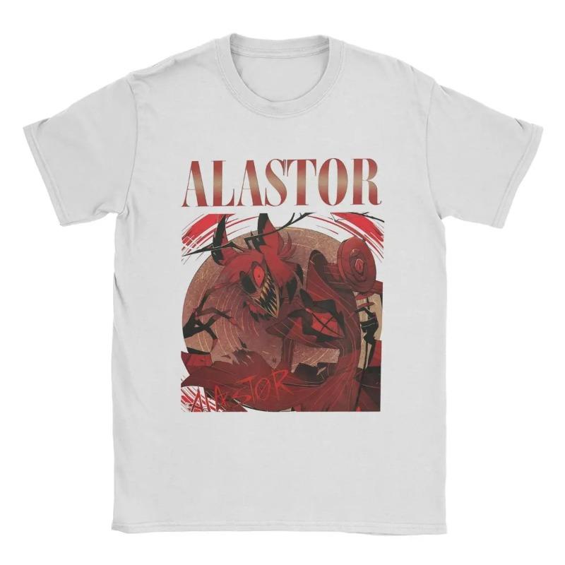 Ανδρικά Μπλουζάκια Alastor Hazbins Hotels Χαρακτήρες Καθαρό Βαμβακερό Ρούχο Πρωτότυπο Κοντομάνικο Μπλουζάκι με Στρογγυλή Λαιμόκοψη Μοναδικά Μπλουζάκια