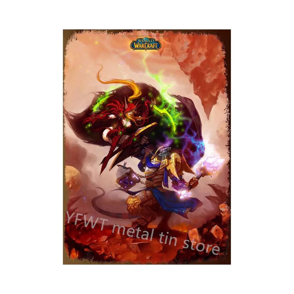 Modern World of Warcraft Game Metal Tin Sign Poster Wall Art Bedroom Studio Home Wall Decoration Cuadros