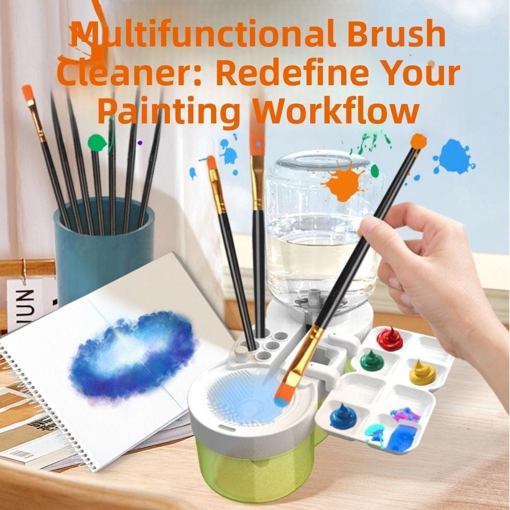 Automatic Cleaning Paint Brush Cleaner Drain Button Paint Brush Washer  Acrylic Painting