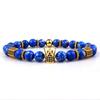 Stylish Micro-inlaid Zircon Punk CZ Ball Crown Woven Bracelet