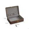 Wooden Storage Box with Hinged Lid | Smooth Rounded Edges, Walnut Desktop Box, for Desk L
