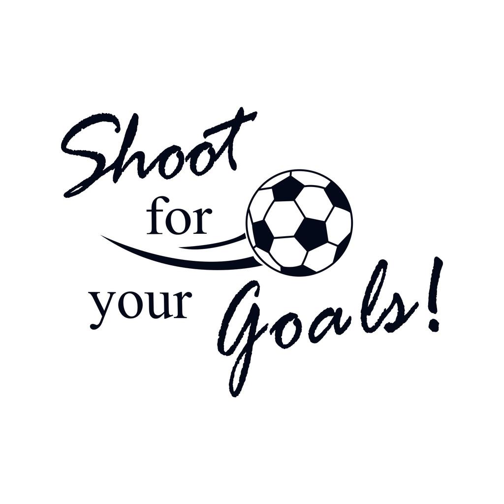 

Your For Shoot Goals Letter Football Pattern Wall Sticker For Decoration Bedroom
