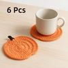 6 Piece Cartoon Drink Cup Mat Hand-woven Coffee Mug Mat Practical Heat Insulated Mat  Farmhouse