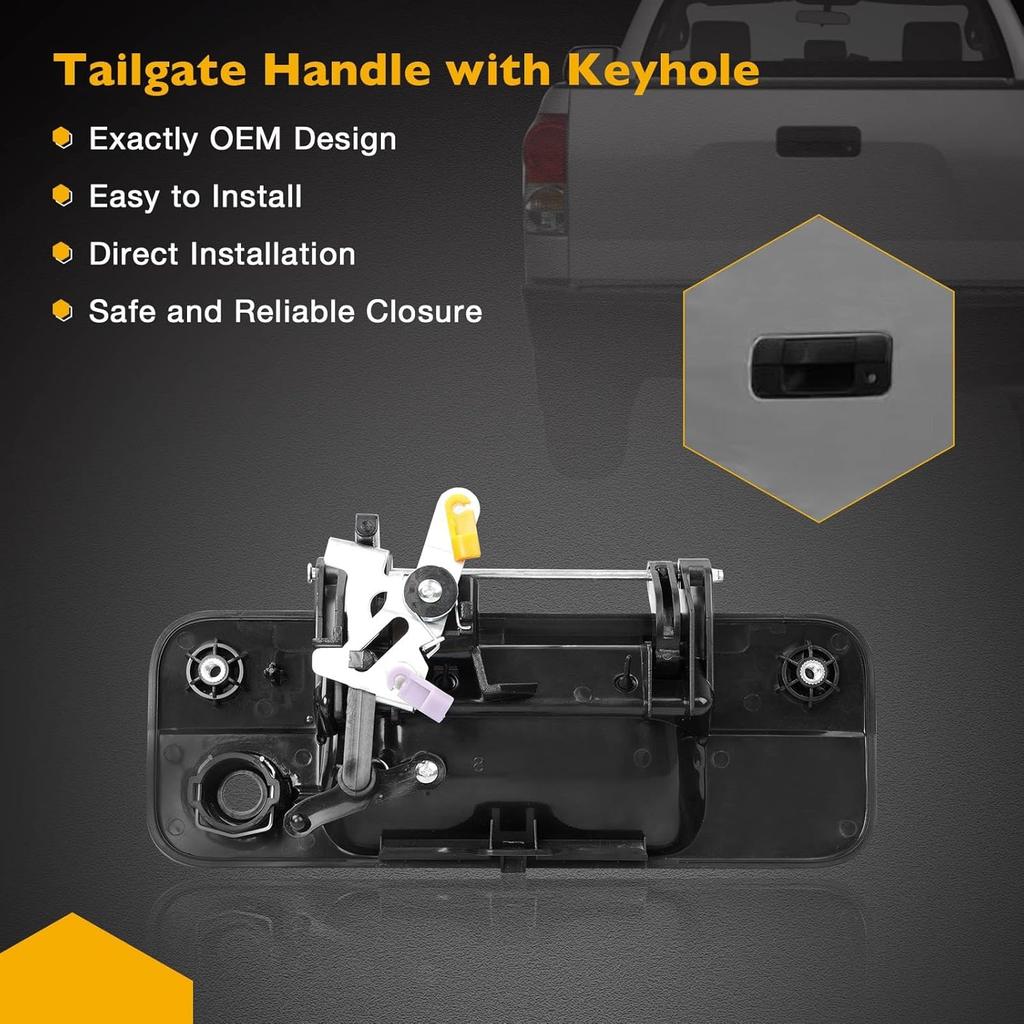 Gledewen Tailgate Handle Liftgate Latch Handle With Keyhole | For 2007-2013 Toyota Tundra | Replaces# 69090-0C040, 690900C040, 81213