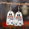 Halloween-Geister-Ohrringe, Holzgeist mit Buch-Ohrringen, Halloween-Party-Schmuck für Frauen, Make-up und Alltagskleidung