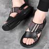 Trend sandals men's 2025 summer new leather casual beach shoes men's soft soles wear dual-purpose cool slippers