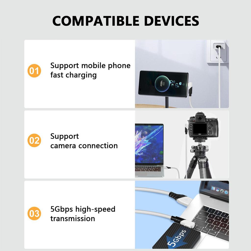 Link Cable Elbow 90 Degrees 5 Meters Usb3.0 Computer Connection Data Cable Compatible For Oculus Quest2 Vr Helmet