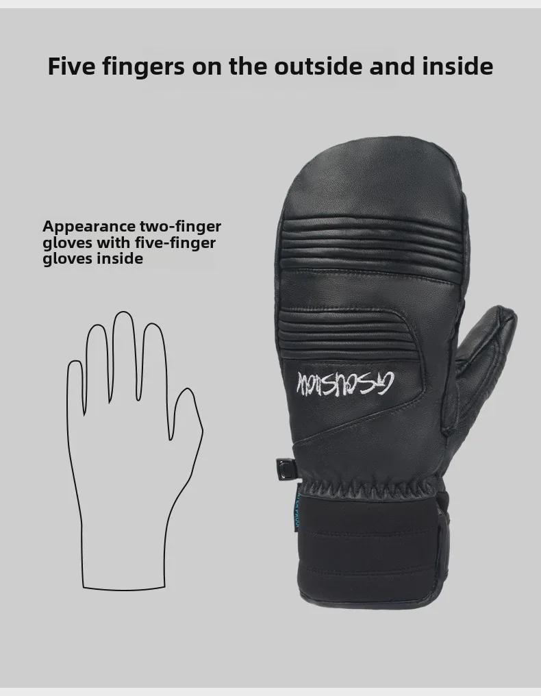 Windproof Waterproof Winter Ski Gloves: Thick, Warm, Wear-Resistant for Outdoor Sports, Mountaineering, and Cycling.