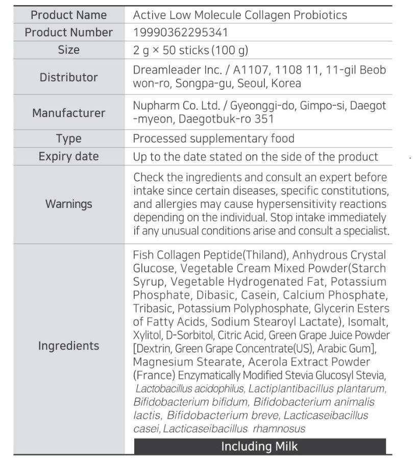 Probiotice active Dr.Elizabeth de colagen de pește cu molecularitate scăzută 2g x 50 buc