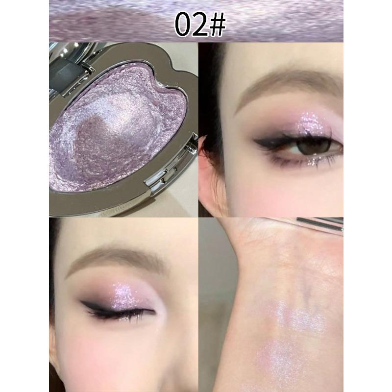Metallic Glitter Heart Single-Color Eyeshadow Palette, Waterproof Sweat-Proof For Music Stage Performances, Halloween Parties Eye Shadow Palette