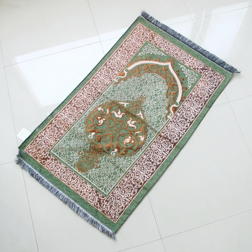 New Foldable Prayer Rug Rectangle Washable Living Room Rug with Tassel Non-slip Islamic Prayer Mat