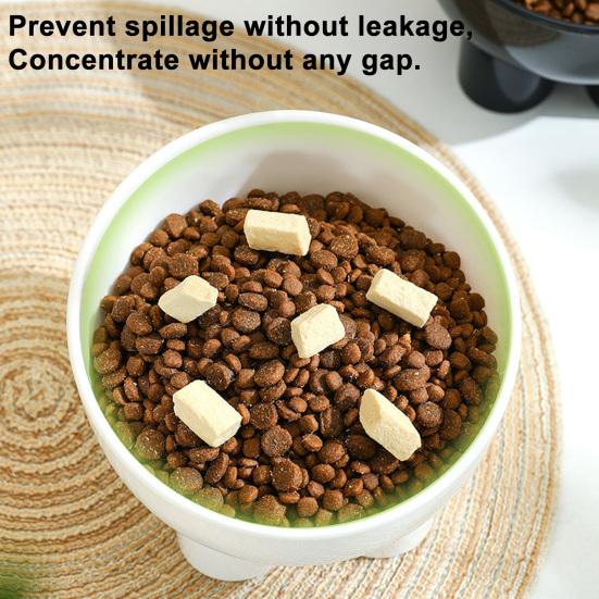 Elevated Pet Bowl Anti-Spill Dog Food Water Bowl Tilted Raised Feeding Bowl Protects Pets Spine for Cats Dogs