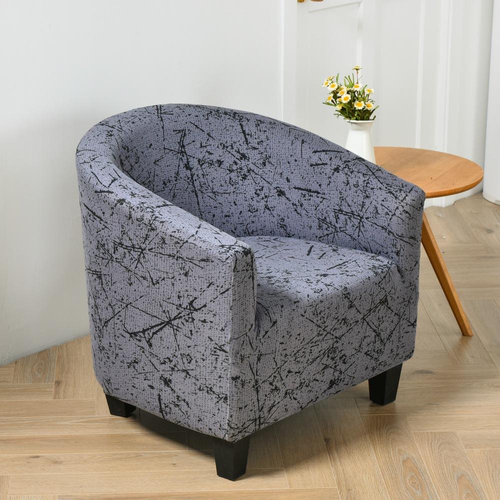 Single Club Chair Sofa Cover All-inclusive Protective Cover Semicircular Bathtub Sofa Chair Cover