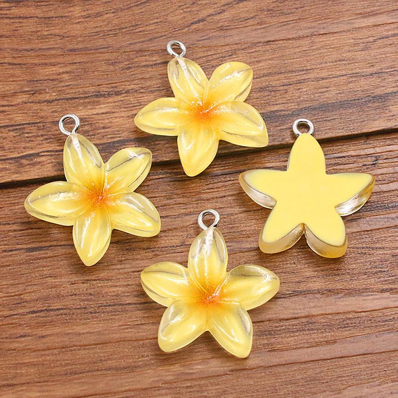 23X25mm DIY Resin Accessories Lotus Five-petal Flower Pendant