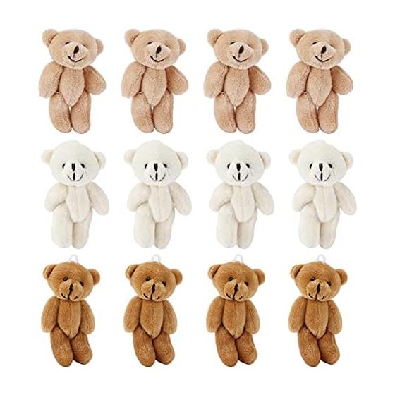 TOPINCN Mini Stuffed Animals Bear Set of 112 Cute Mini Teddy Stuffed Animals DIY Keychain Bag Decoration Soft Stuffed Material Fluffy Bouquet