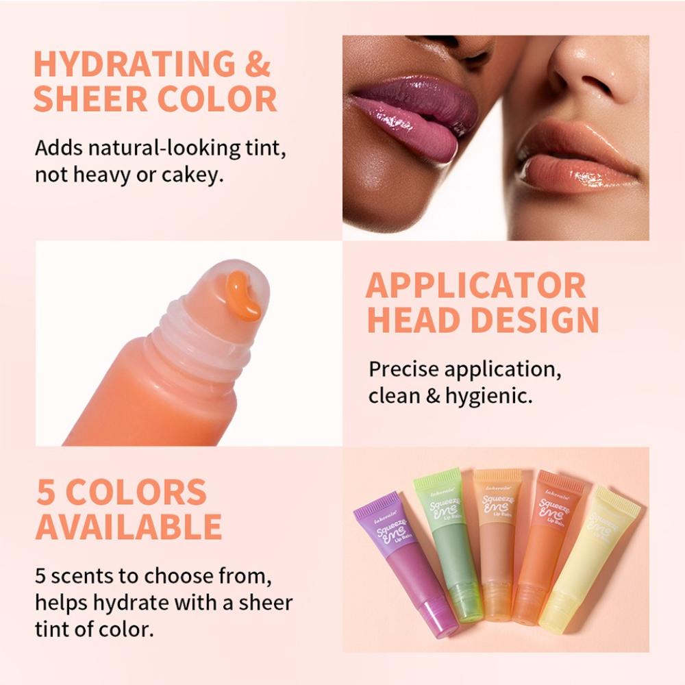 Sweet Fruity Hydrating Lip Balm Long-Lasting Moisture Nourishing Squeeze Tube for Dry Lips Care