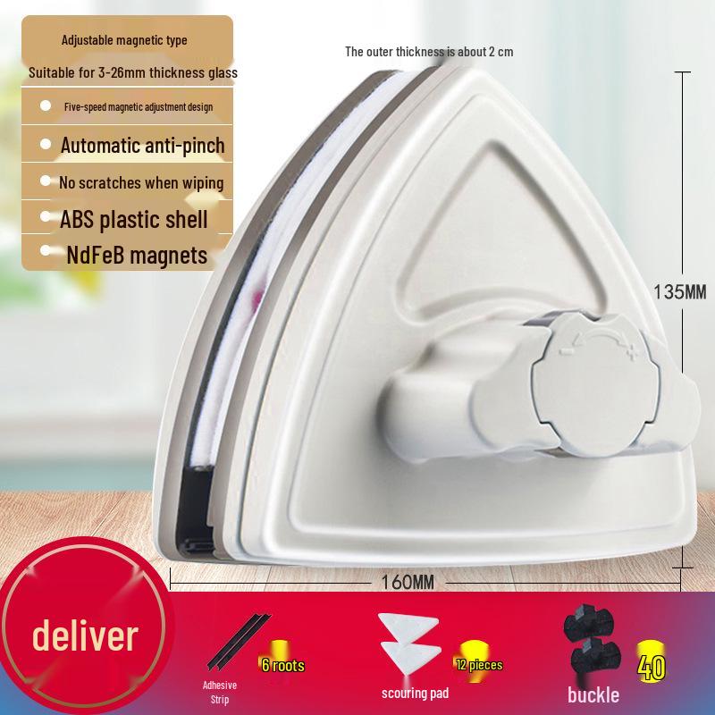 Double-Sided Magnetic Window Cleaning Brush for High-Rise Glass
