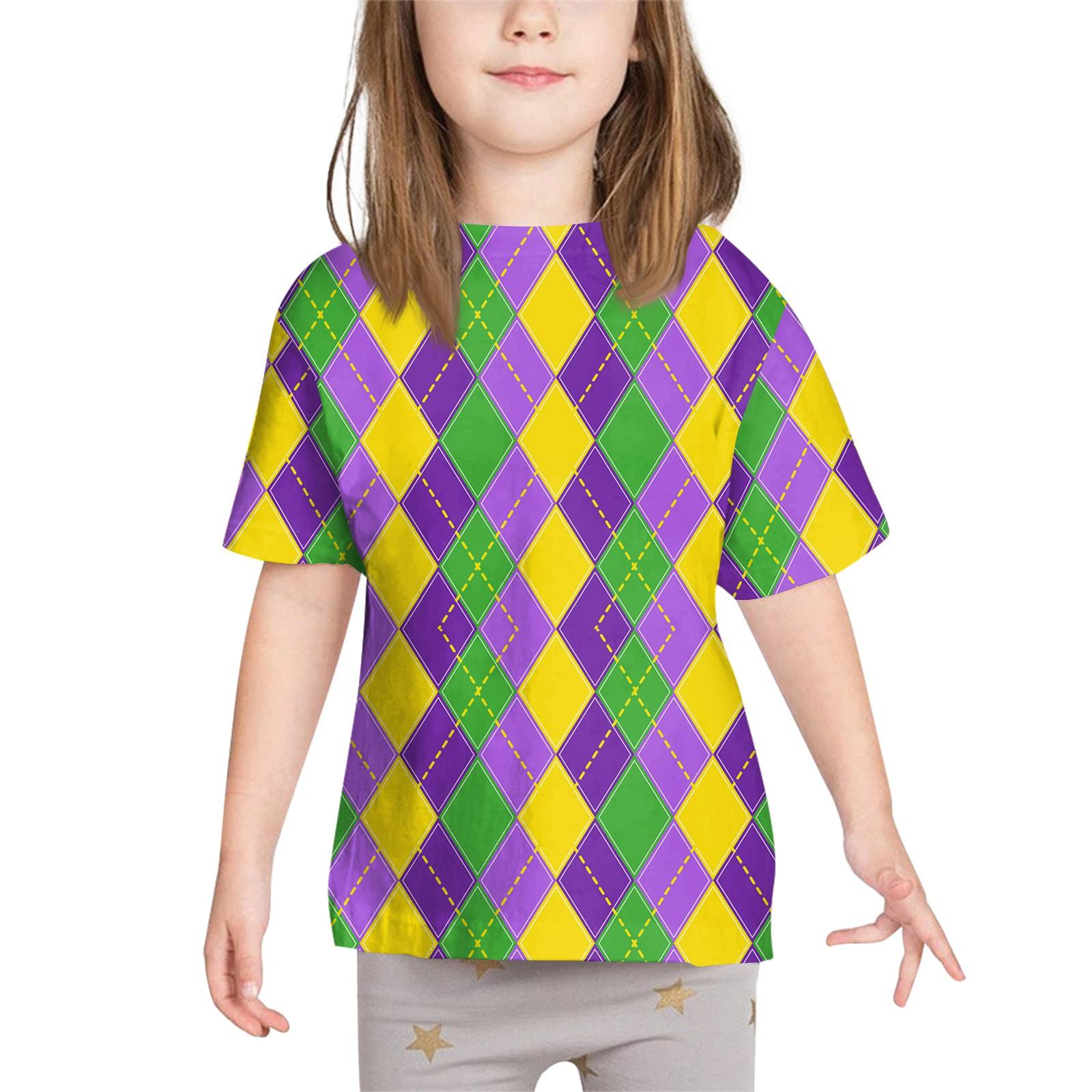 

Дитячі карнавальні топи Вільні футболки з короткими рукавами для хлопчиків і дівчаток з круглим вирізом і принтом 160 жовтий