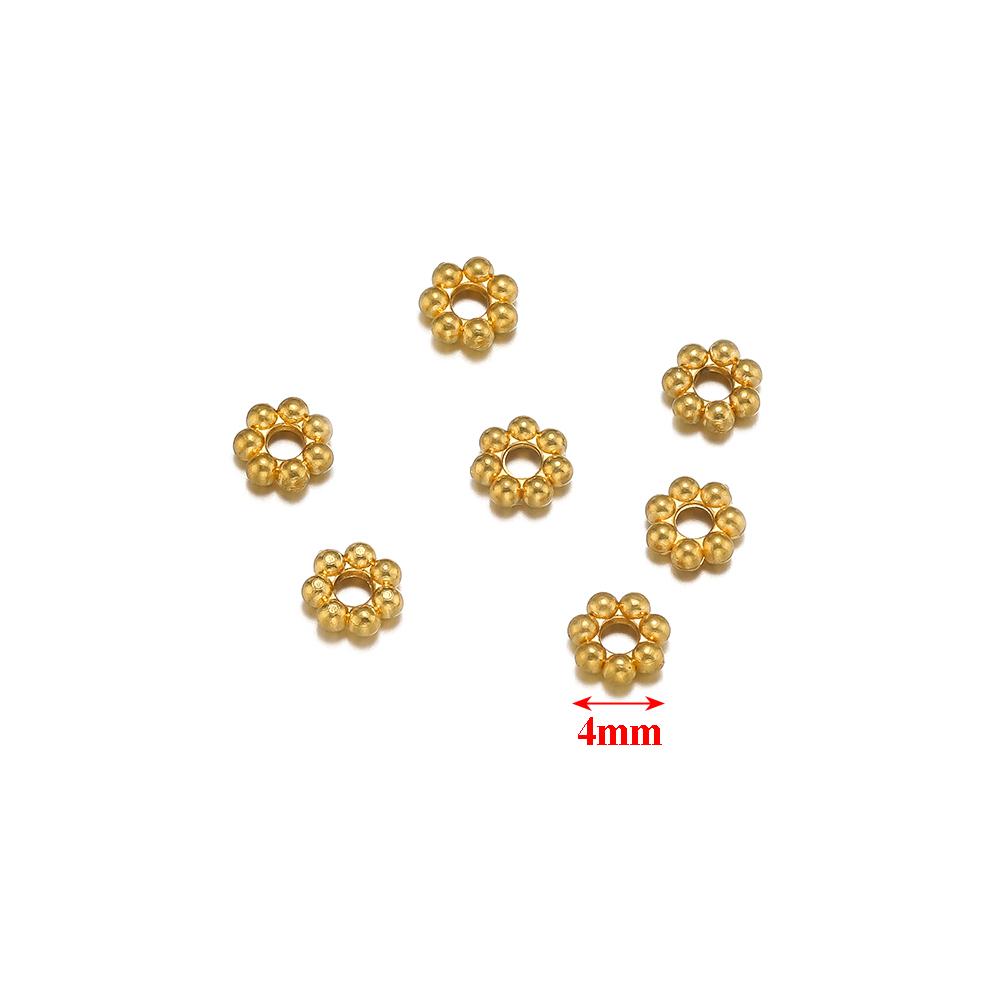50pcs Stainless Steel Gold color Daisy Spacer Beads Mini Snowflake Spacer Charms DIY Bracelet Necklace Jewelry Making Supplies