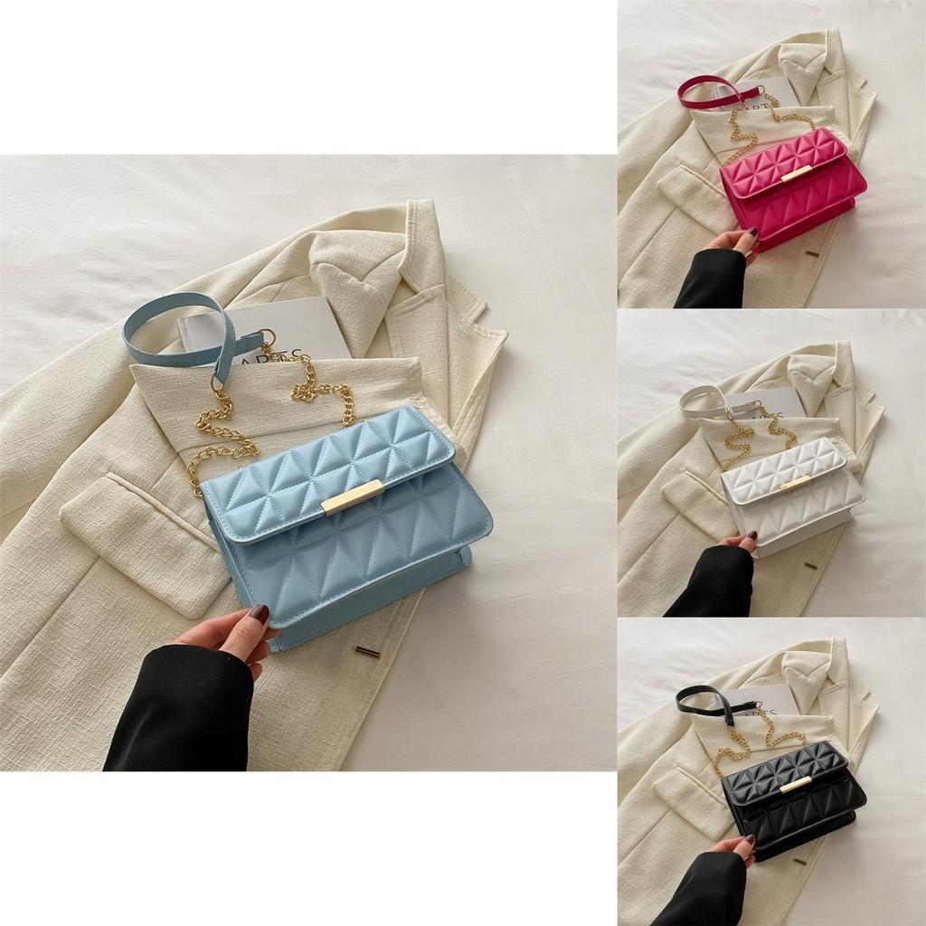 Stylish Chic Small Crossbody Bag Trendy Fashionable Chain Shoulder Purse In Black Pink White Blue