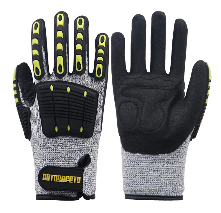 Level 5 Cut-Resistant TPR Anti-Impact Gloves: Non-Slip, Wear & Puncture Resistant for Petroleum, Mining, Heavy Industry.