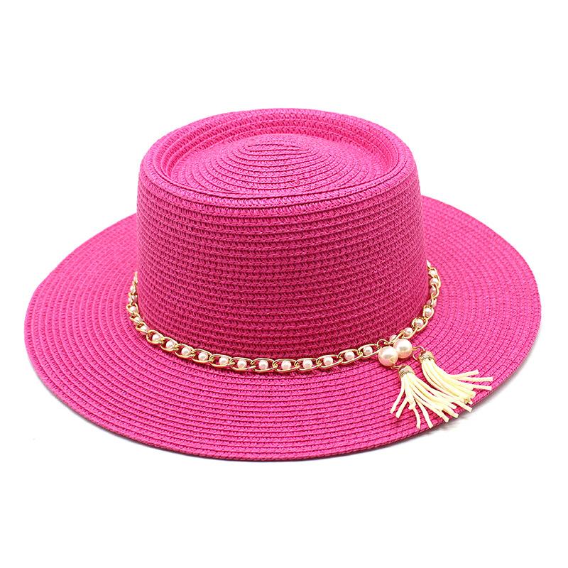 New Women Hats Summer Sun Straw Hats Outdoor Beach Panama Jazz Hats Leisure Vacation Dress Cap Sombreros De Mujer