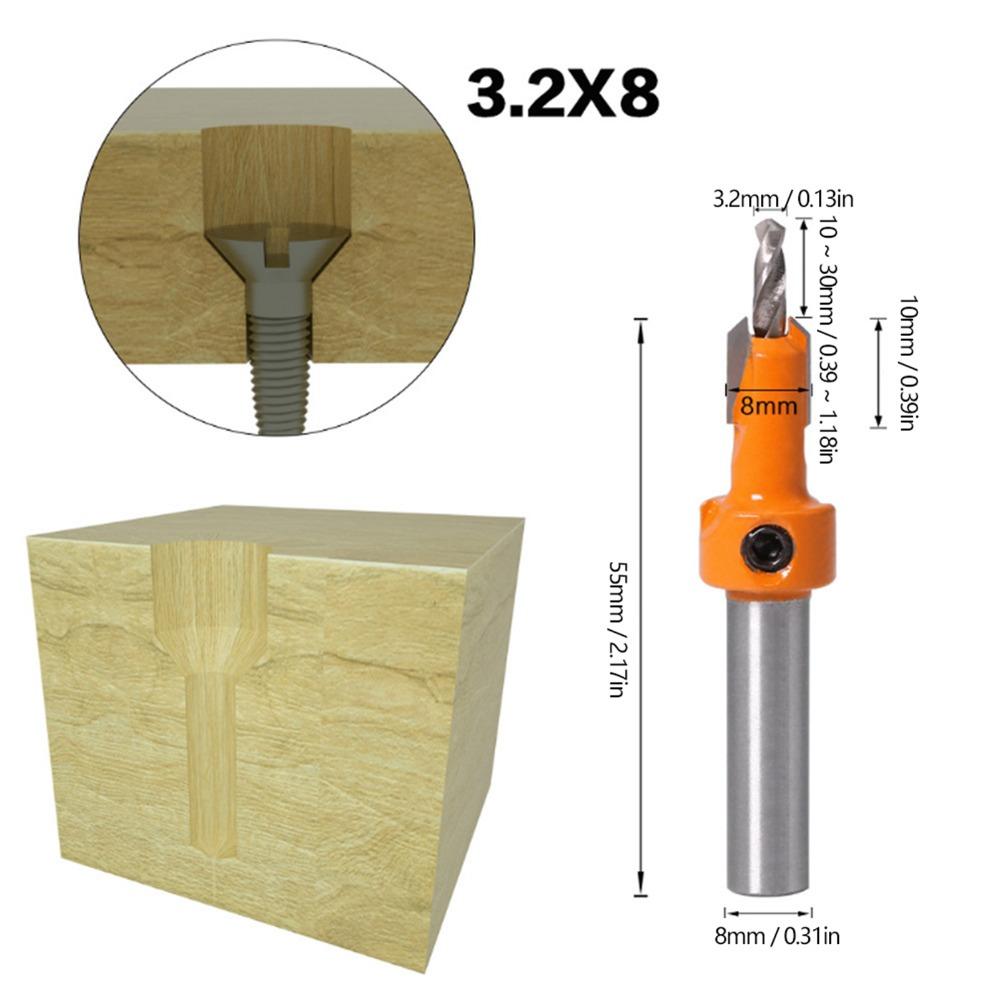 5pcs YG8 Alloy Countersink Drill Bit Surface Spray Treated Wood Screw Counter Sinker For Wood