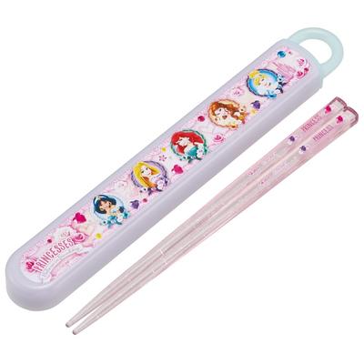 Chopsticks Chopstick Box Set for Lunch Boxes Antibacterial Treatment Easy To Open Sliding Type Made In Japan Girls Disney Princess 24