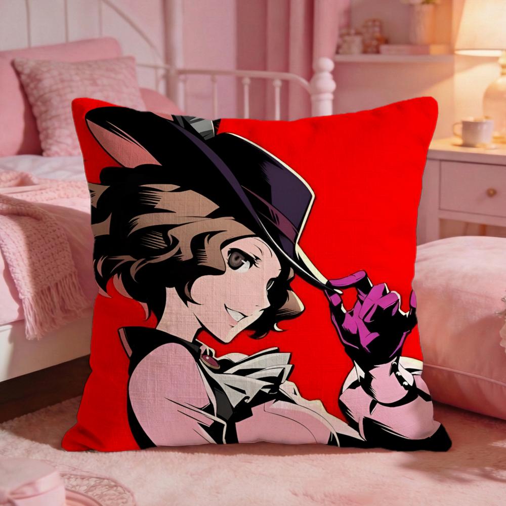 Spiel Persona 5 Kissenbezug Premium Komfort Wendbare Kissenhülle Zwei-in-Eins-Design für Jeden Raum Auto-Innenraum