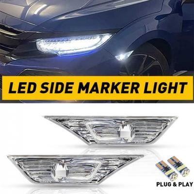 Clear LED Side Marker Signal Lights Lamp For 16 17 19 18 20 21 Honda Civic Sedan