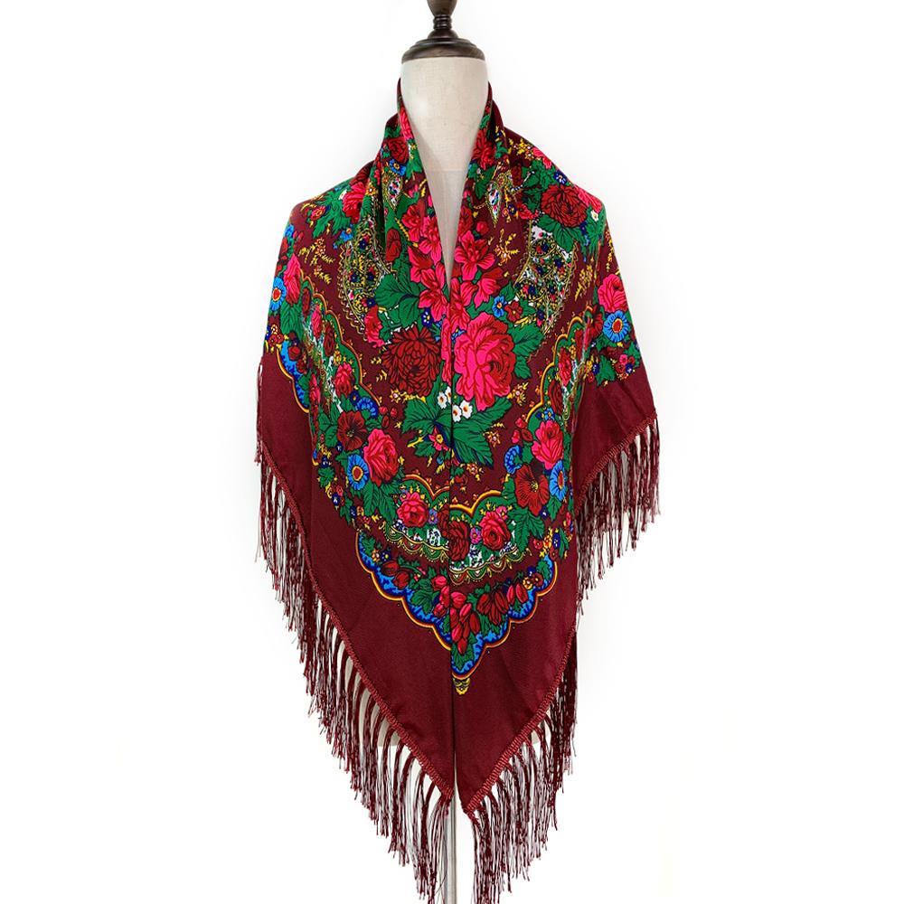 120*120cm Russian Style Square Scarf