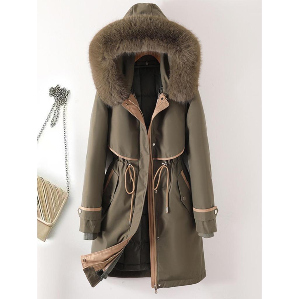 Women's Winter 2025 Parka: New Style, Down Cotton, Plus Size, Thick Liner, Detachable Cotton-Padded Jacket