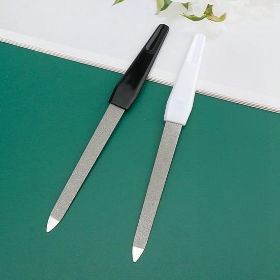 10Pcs Stainless Steel Nail File Pointed Tip Non-Slip Ergonomic Handle Men Women Gel Acrylic Fingernail File Board Manicure Pedicure Tools Supplies