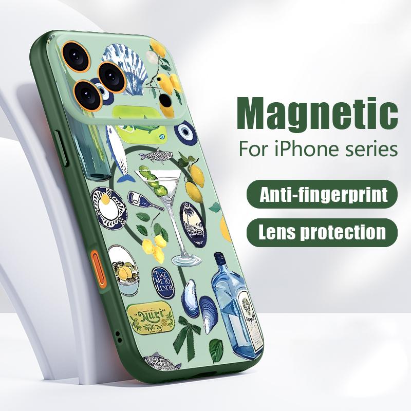 SeaWorld Pattern Case For iPhone 17 Pro Max Magnetic For Magsafe Hybrid Slim Matte Cover For iPhone 16 15 14 13 Pro Max Octopus Starfish