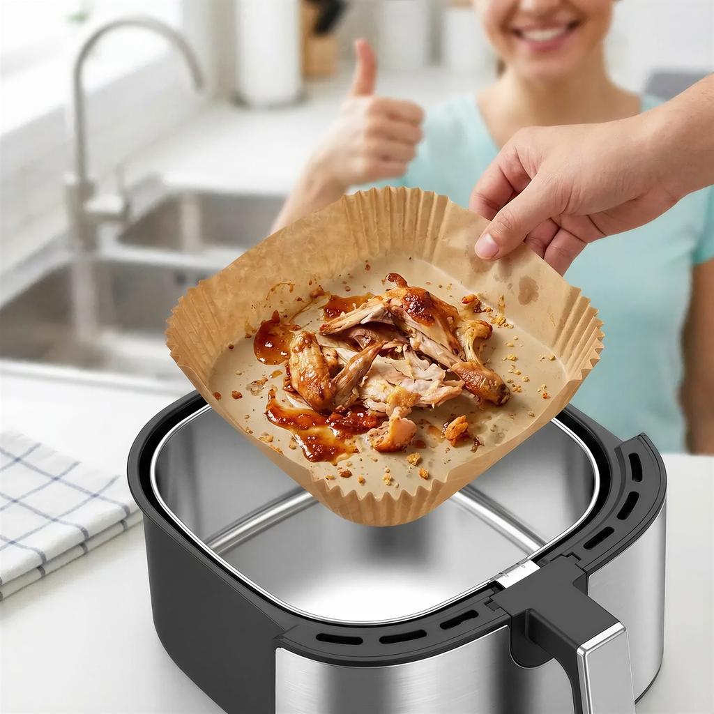 PAPER AIRFRYER BAKING LINERS LARGE SET 250 pcs 20×20 CM