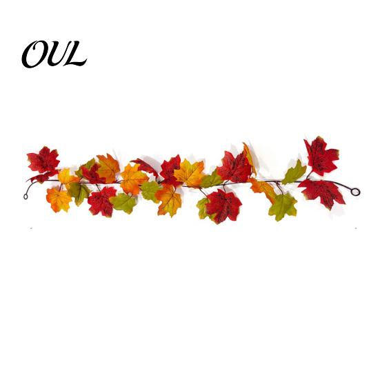 Flexible Rattan Foliage Artificial Fall Maple Leaf Garland, 3.3FT Bendable Autumn Vine, Leaves Vine Plant Decor for Thanksgiving Halloween Indoor