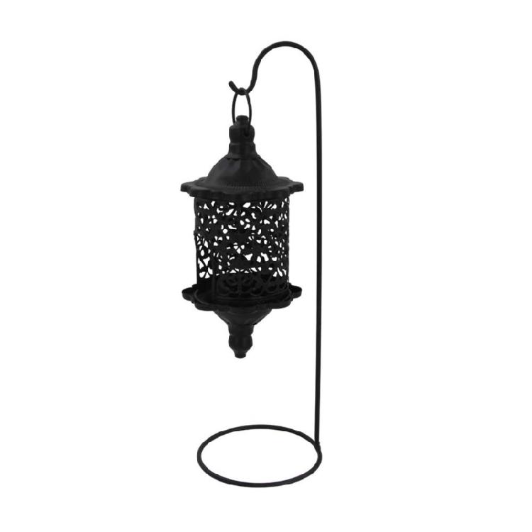 

Retro Iron Birdcage Hanging Lantern Tealight Candle Holders Stand With Artistic Openwork Baroques Designs Home Decors чорний