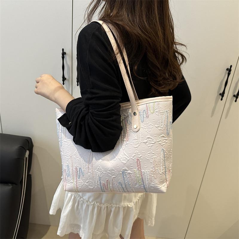 Student Class Cloth Bag Bag Women's New Shoulder Armpit Bag Striped Large-capacity Commuter Casual Tote Bag